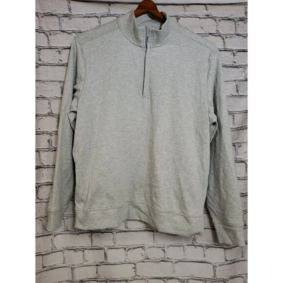Tommy Bahama Mens Sz Large Gray Quarter Zip Pullover Sweater Casual Pima Cotton - Picture 3 of 11